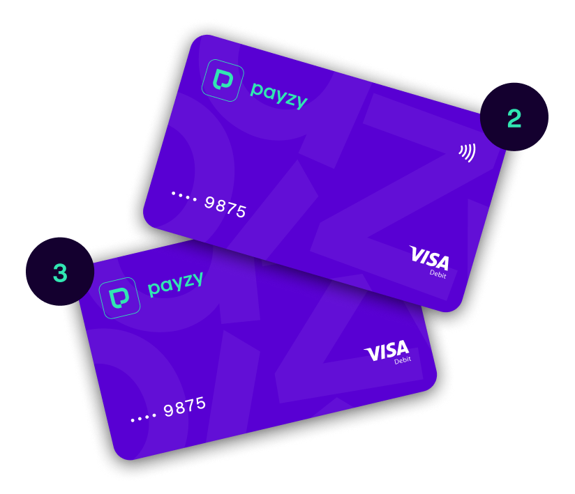 payzy 2 επιπλέον virtual χρεωστικές κάρτες