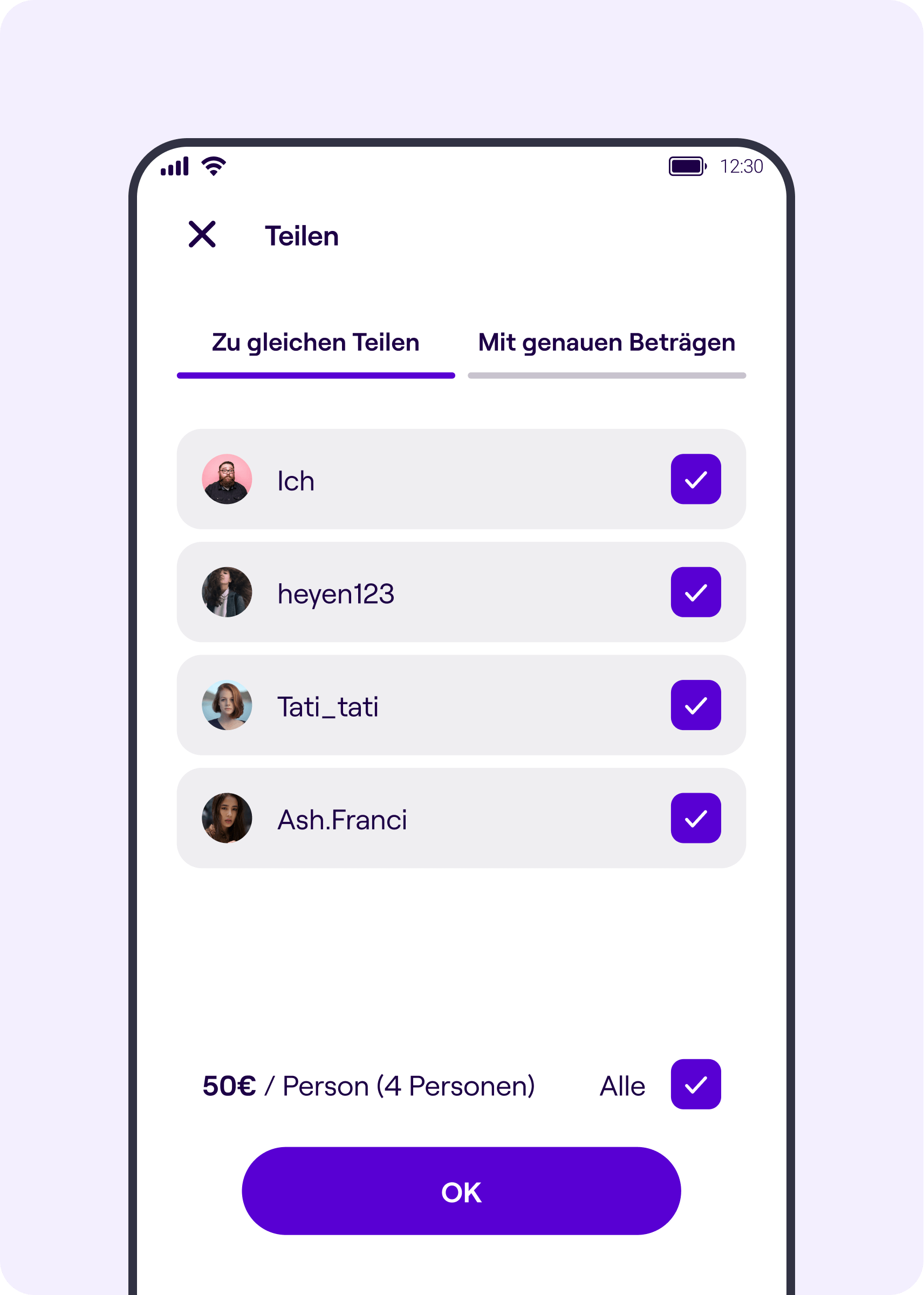 Split bill mit payzy